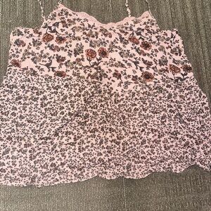 Maurices Floral Lace Trim Tank Top - Pink and Black